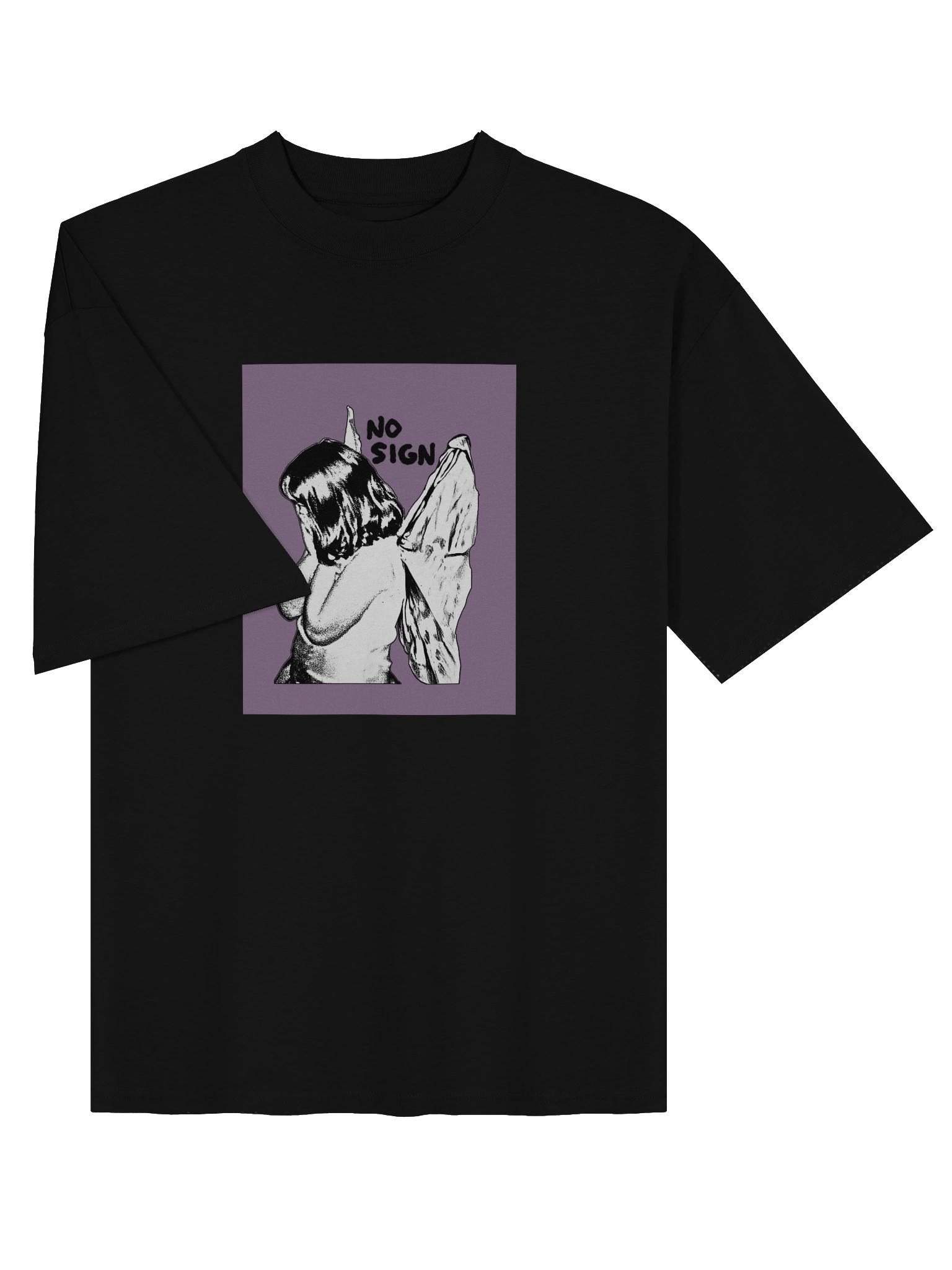 "NO SIGN" purple unisex boxy tee product image (5)