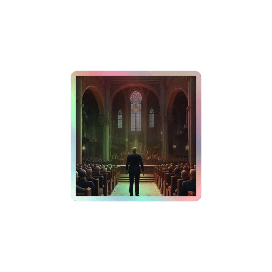 Donald in the Cathedral Holographic Sticker product image (1)