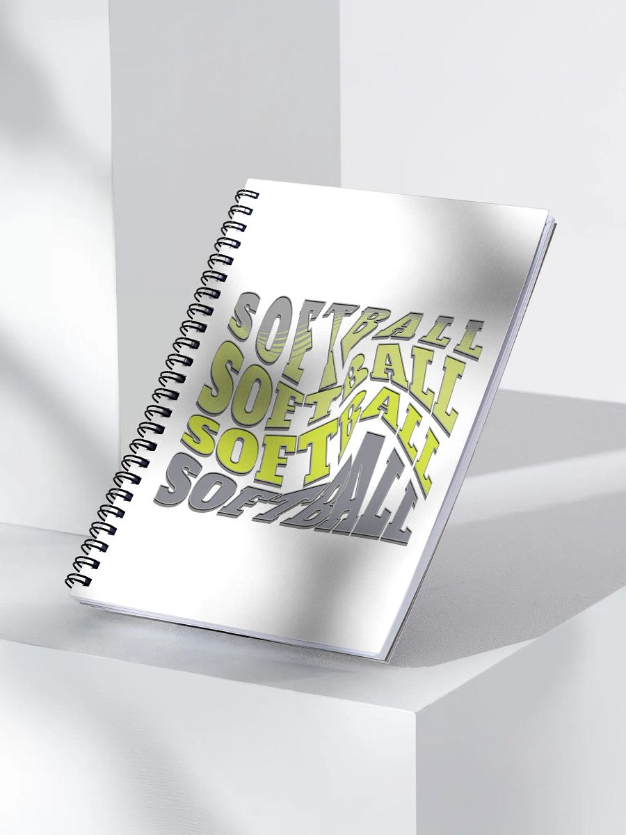 Swirl Softball Dynamic Typography Spiral Notebook product image (3)