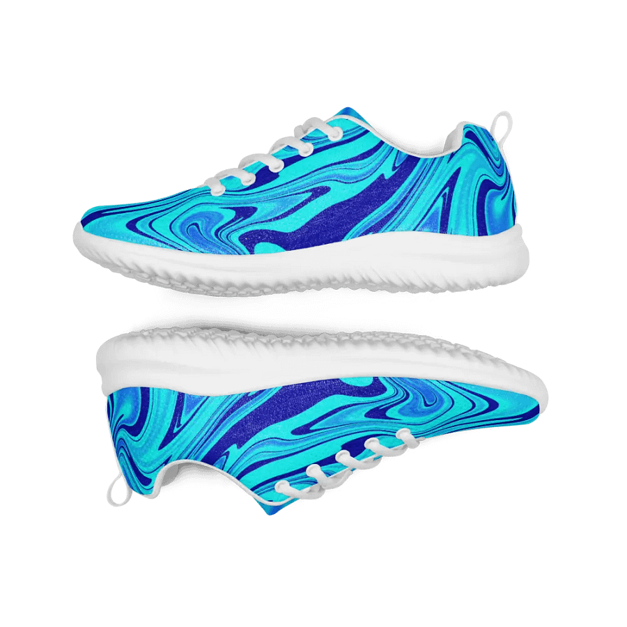 Women's Athletic Shoes - Light and Dark Blue Digital Fluid Art product image (8)