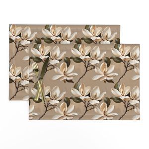 Seamless Pattern - Magnolia Pattern 3 on Beige Background product image (10)