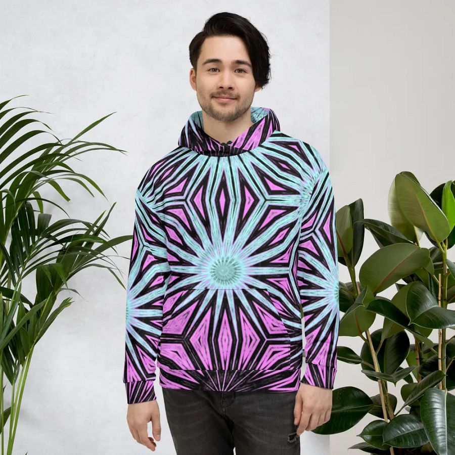 Abstract Striking Modern Circles Unisex Pull On Hoodie product image (4)