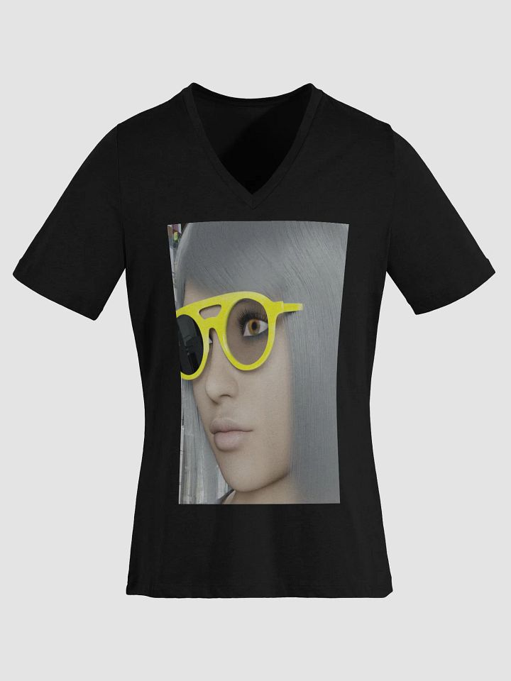 Chic Gray Hair Character Women's V-Neck T-Shirt product image (3)