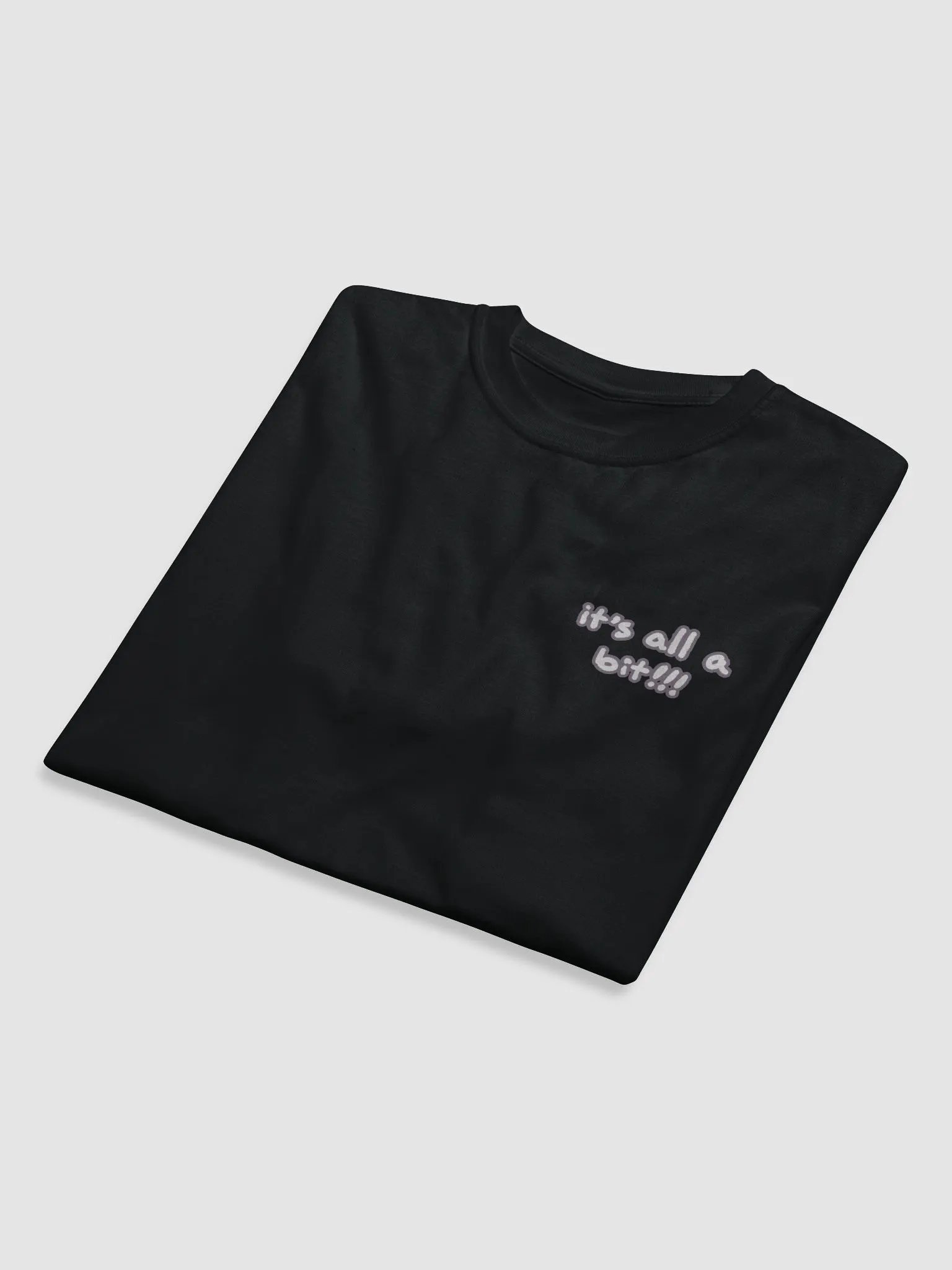 “It’s all a bit!!!” (sm. lined design, #8D778F) unisex eco tee product image (8)