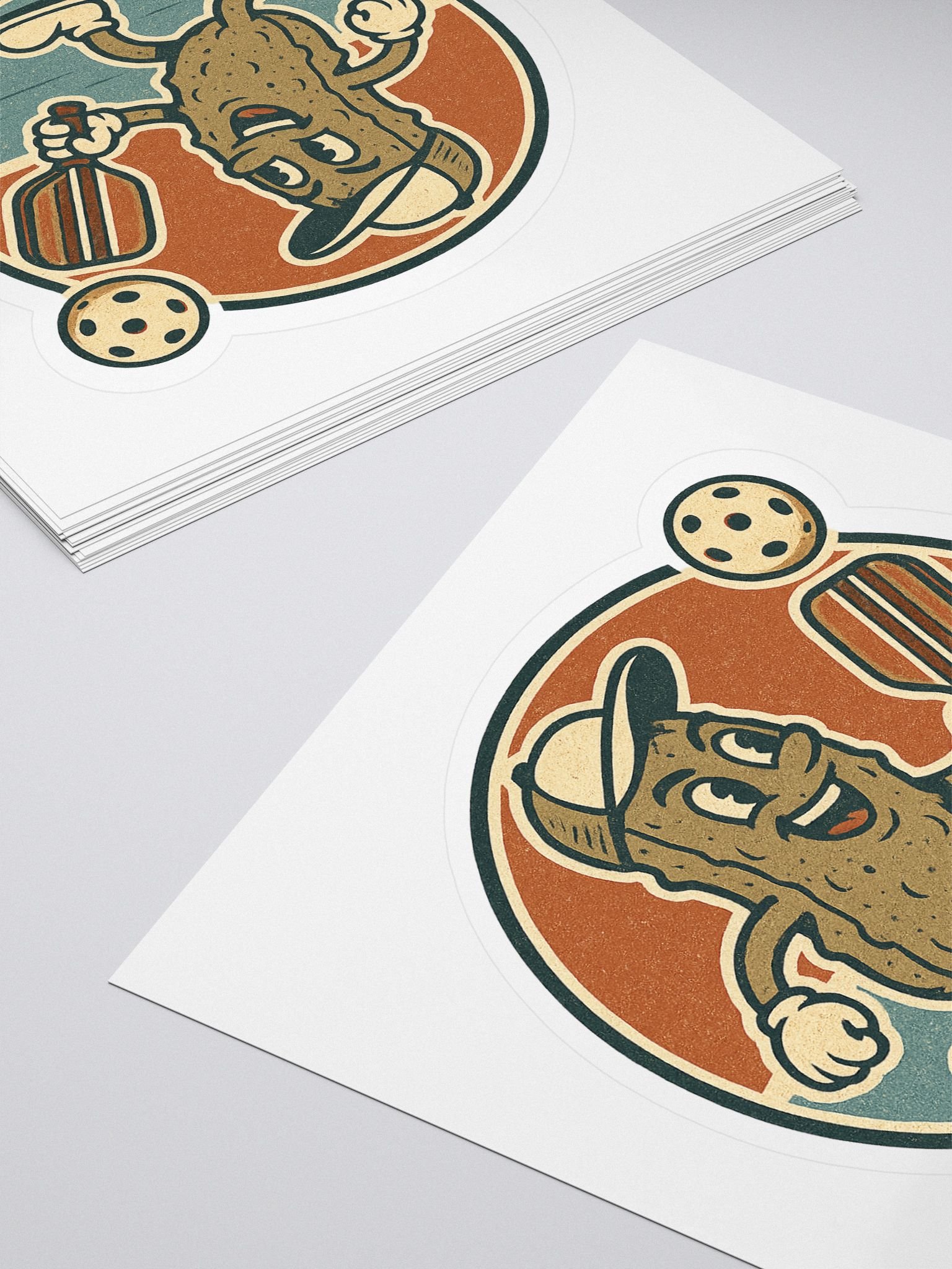 Funny Pickleball Sticker – Retro Pickle Character with Paddle & Ball – Waterproof Vinyl Decal product image (4)