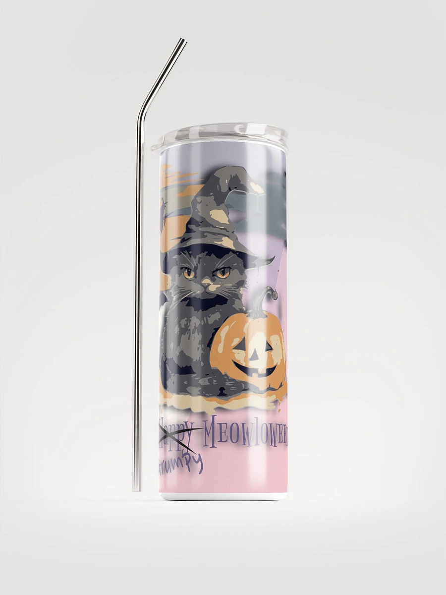 Halloween Tumbler Black Witch Cat With A Grumpy Attitude, product image (2)