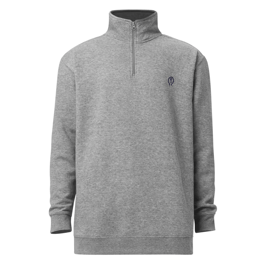 EXCLAIMING MENTALLY (navy) embroidered quarter zip product image (2)