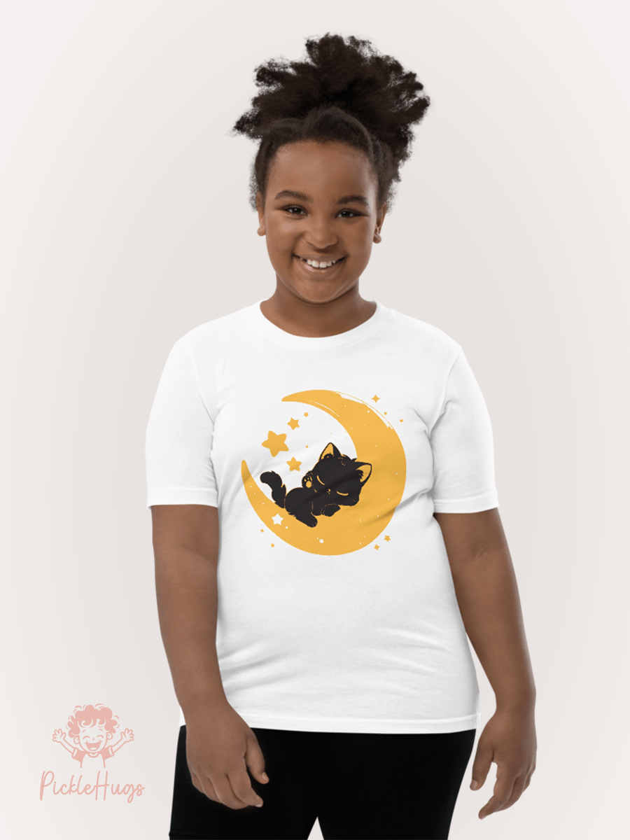 Dreamy Moon Black Cat Kids T-Shirt product image (1)