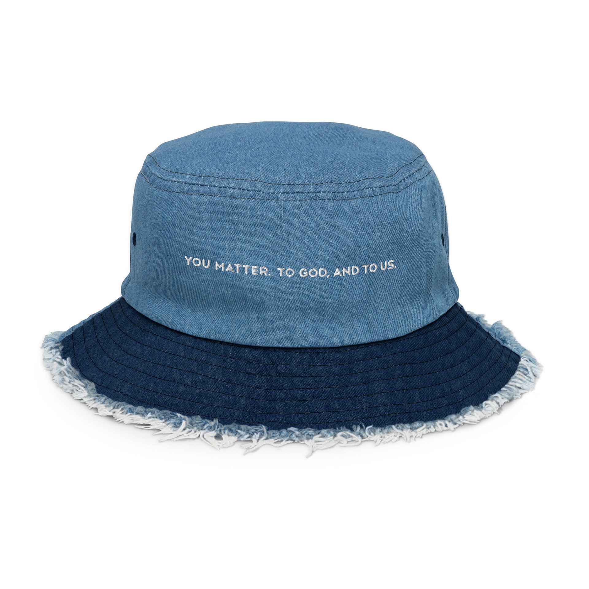 AUMC Logo and Mission Tag 2-Toned Denim Bucket Hat product image (1)