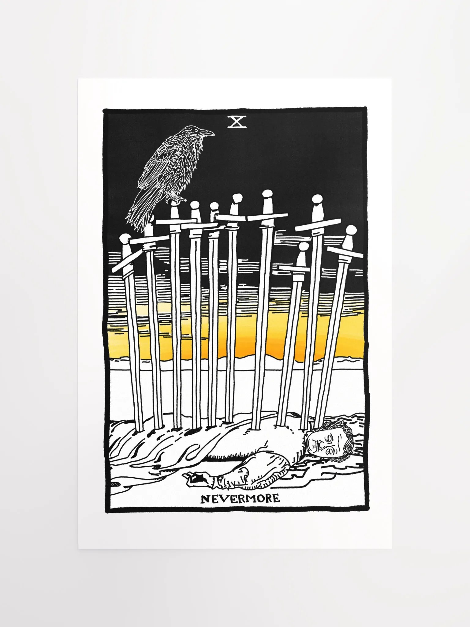 Edgar Allan Poe Ten of Swords Tarot Card Print product image (4)