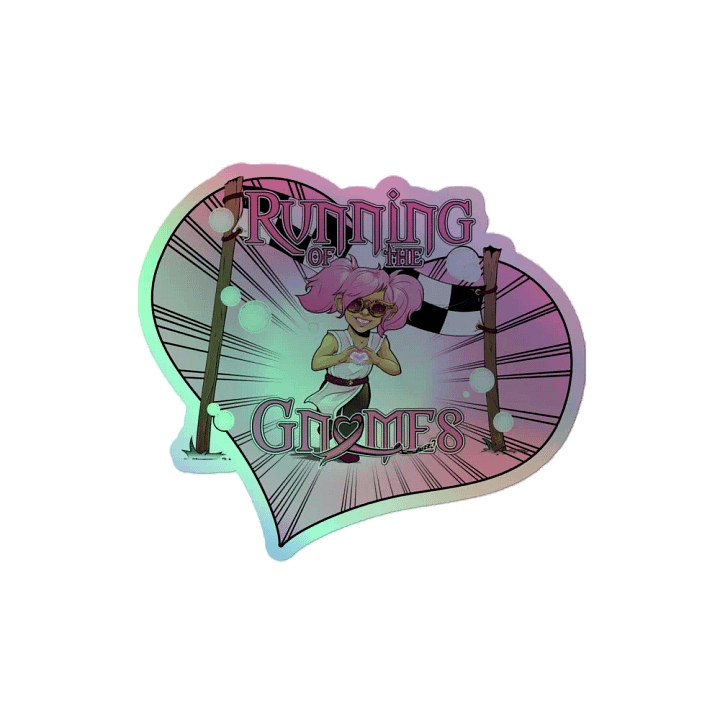 Running of the Gnomes Heart Racer- by Mischi - Holo Sticker product image (2)