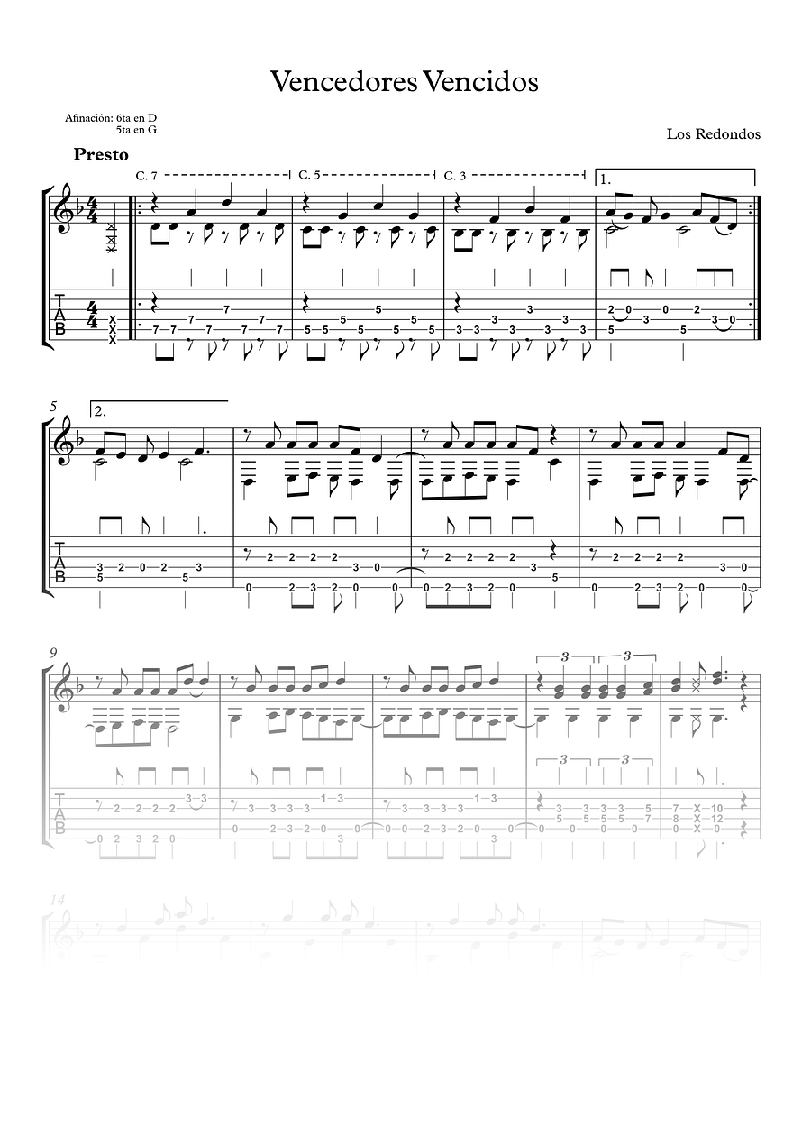 Vencedores Vencidos - Partitura + Tabs product image (1)