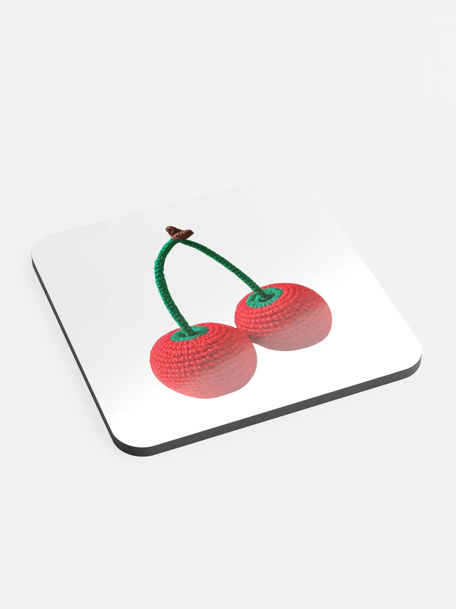 CozyAvocado Glossed Cork Coaster Cherries #1 product image (2)