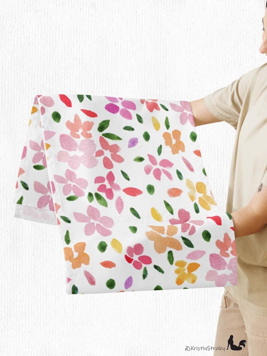 Spring Flowers on White Table Runner product image (5)