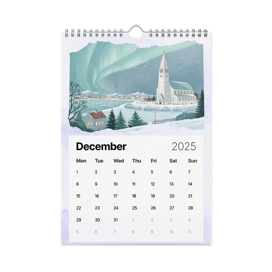 WORLD CAPITALS WATERCOLOR WALL CALENDAR 2026 product image (4)