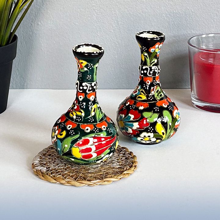Ceramic vase (small), Turkish Iznik style (Gözyaşi) — handmade pottery product image (1)