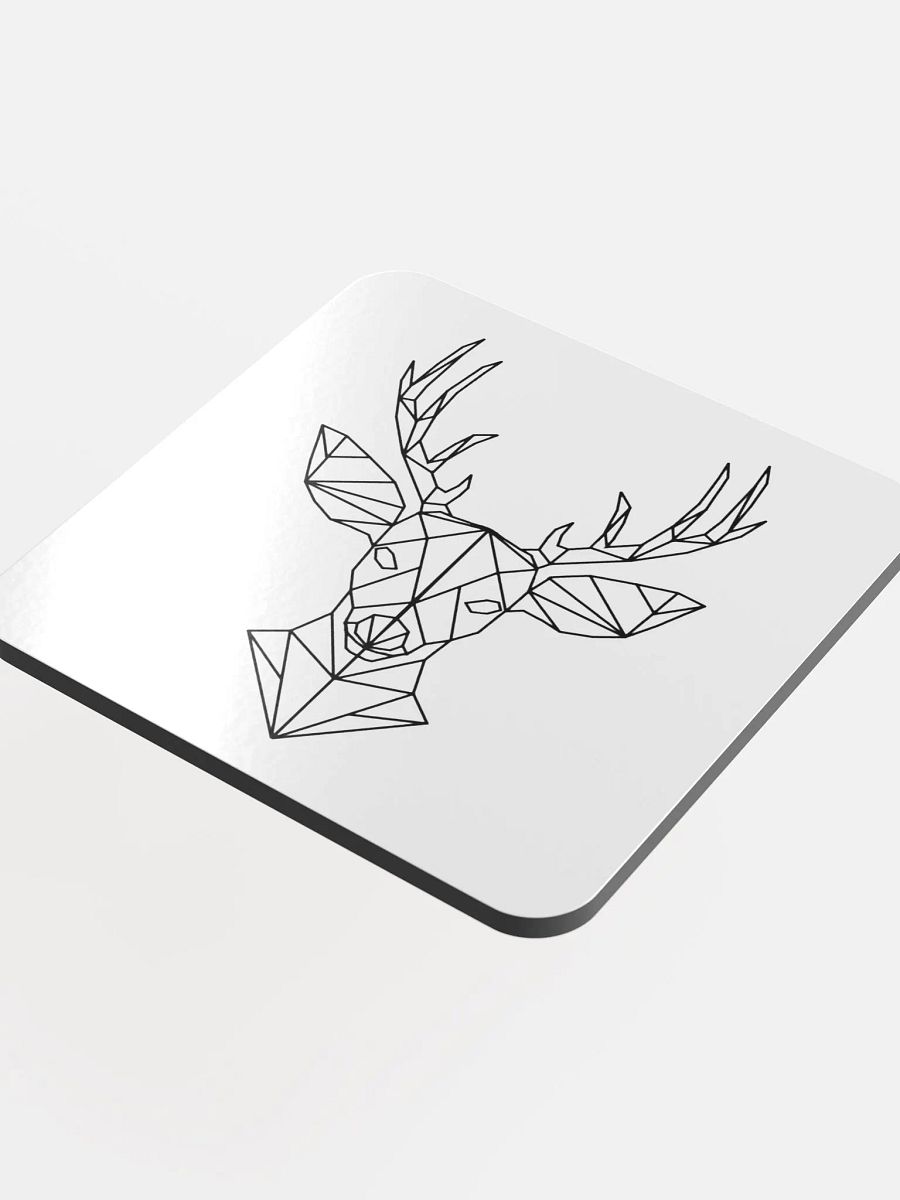 Fractal Deer Gloss-Coated Cork Coaster product image (4)