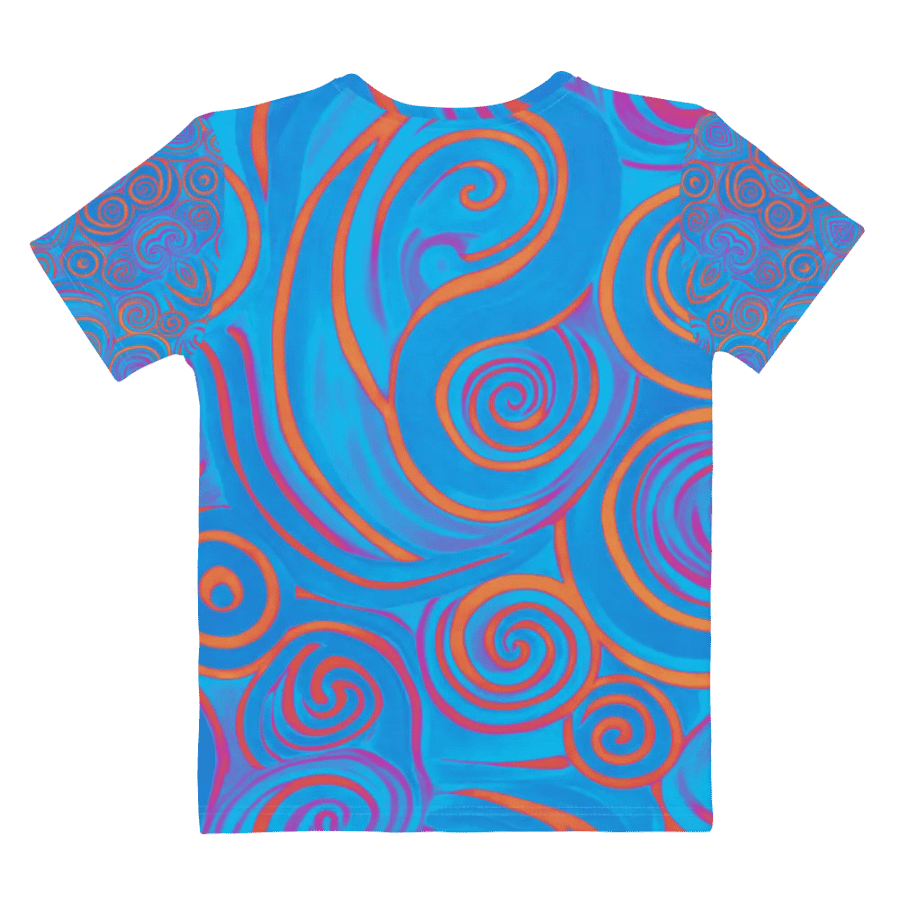 Funky Blue Dreams Liquid Tie-Dye Women's Crewneck T-shirt product image (10)
