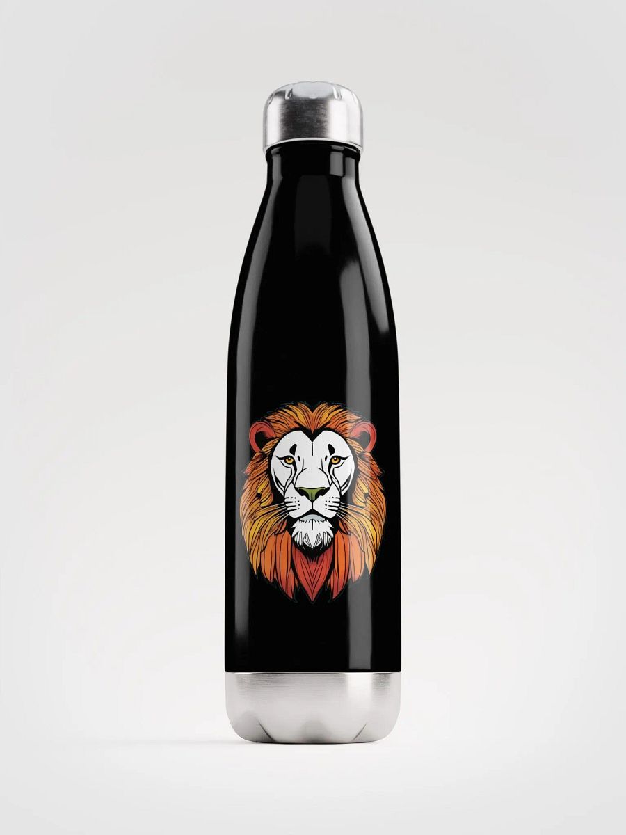 Symmetry of the Wild: Lion Face Stainless Steel Water Bottle product image (2)