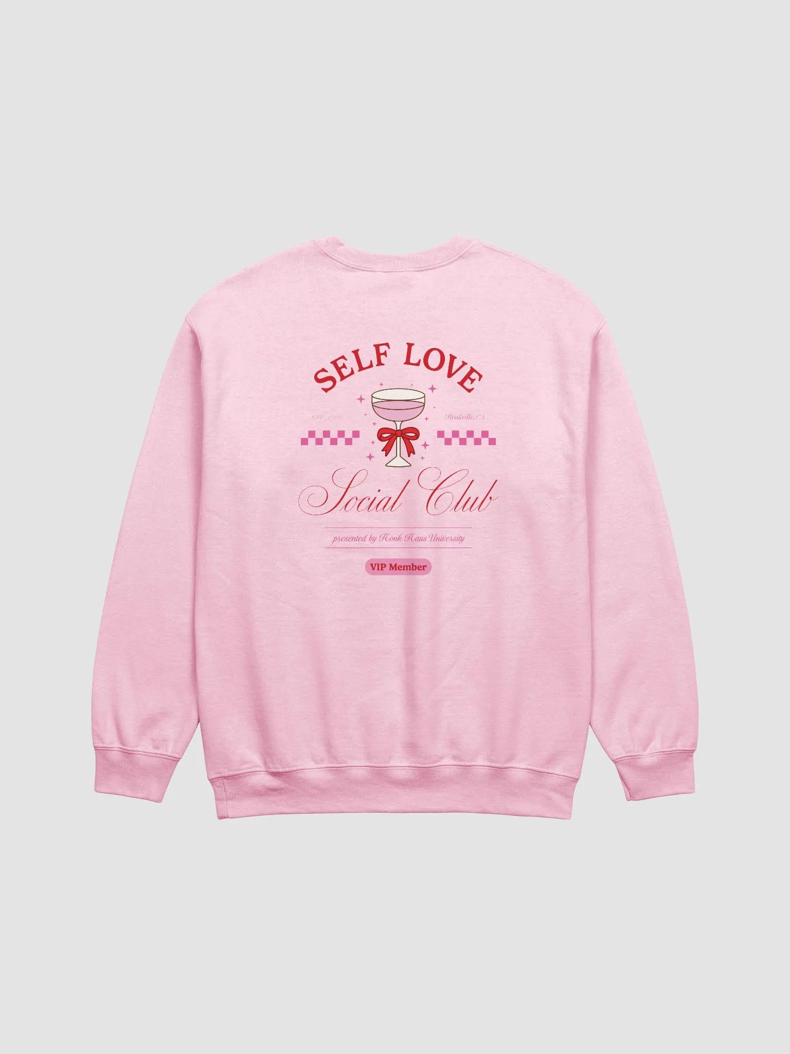 self love club printed crewneck [red lettering] product image (11)