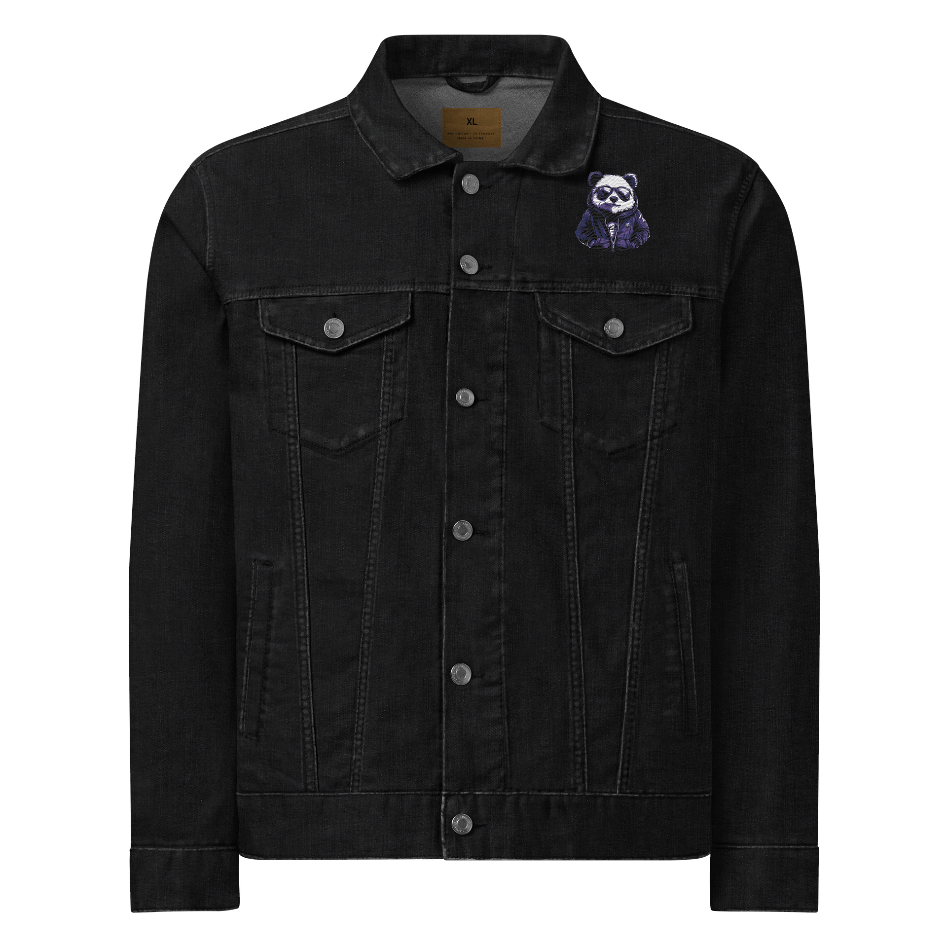 Panda Embroidered Denim Jacket product image (1)