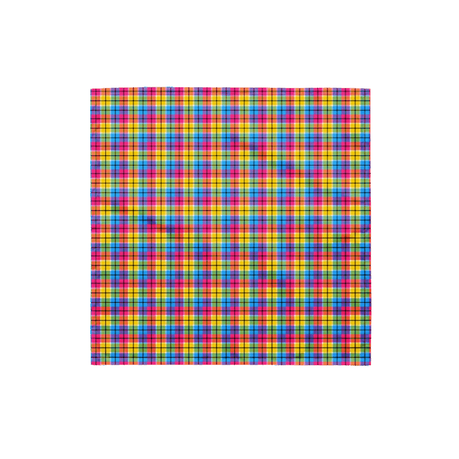 Hot Pink, Turquoise, and Yellow Plaid Bandana product image (4)