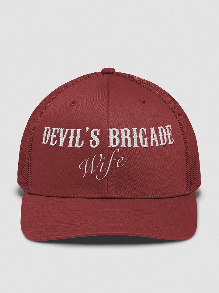 Devil's Brigade Trucker Hat, Text & Image Front, Wife product image (2)