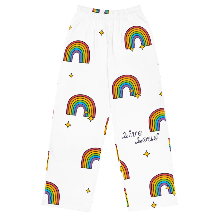 Live Love Rainbow All-Over Wide-Leg Pants product image (1)