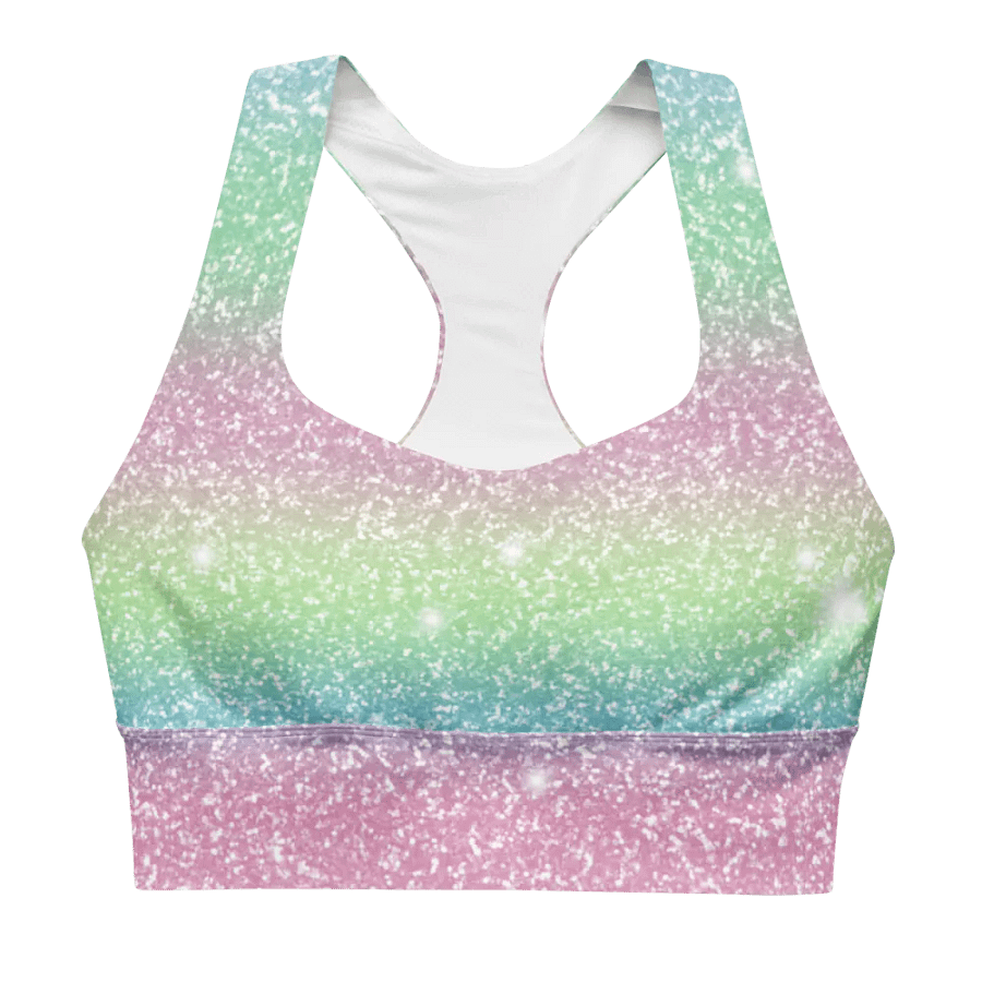 Glitter Unicorn Texture Design Longline Sports Bra - 8 product image (11)