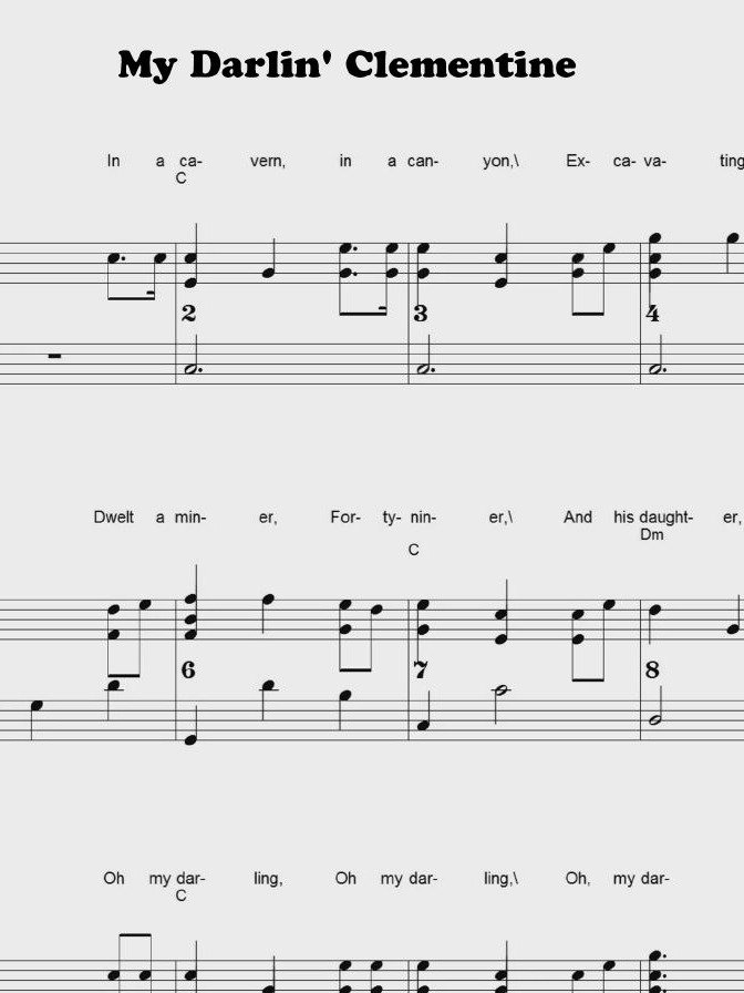 My Darlin' Clementine - CS - Piano sheet music product image (1)