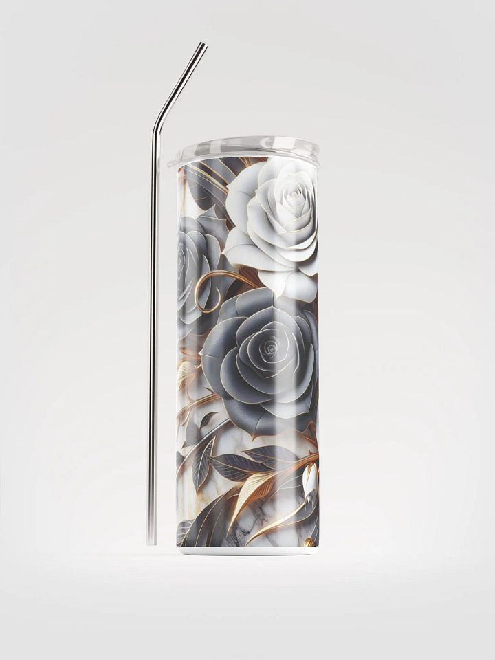 20 oz 3D Black Roses Floral Tumbler product image (2)