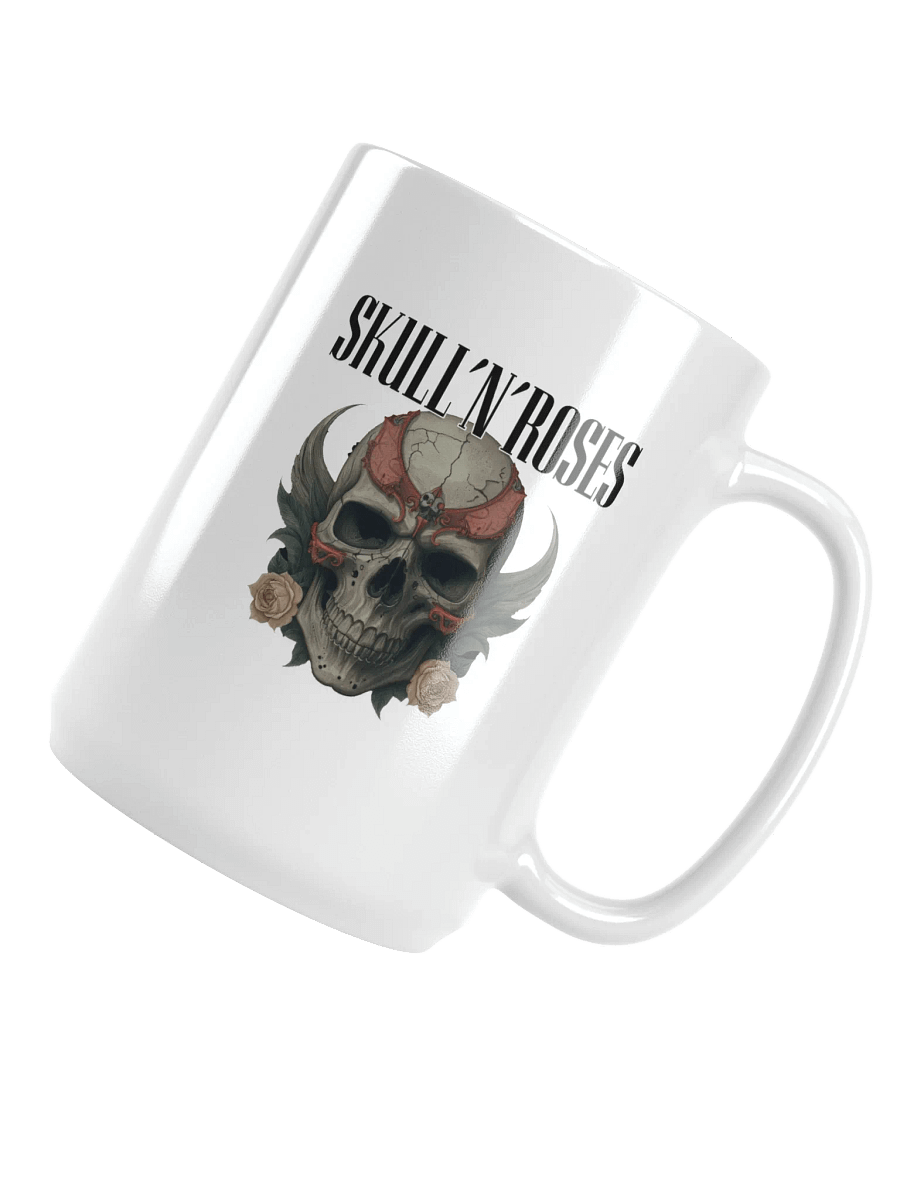Skull 'n' Roses White Glossy Mug product image (4)
