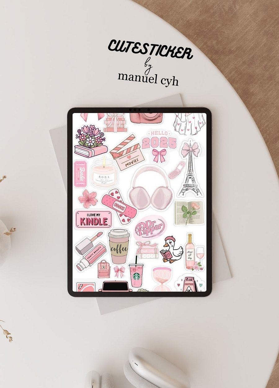 Pink Kawaii Happy Moments Sticker Sheet product image (63)