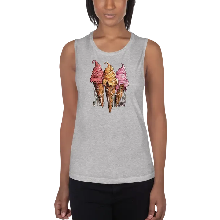 Not Vanilla threesome of ice cream cones flowy tank product image (13)