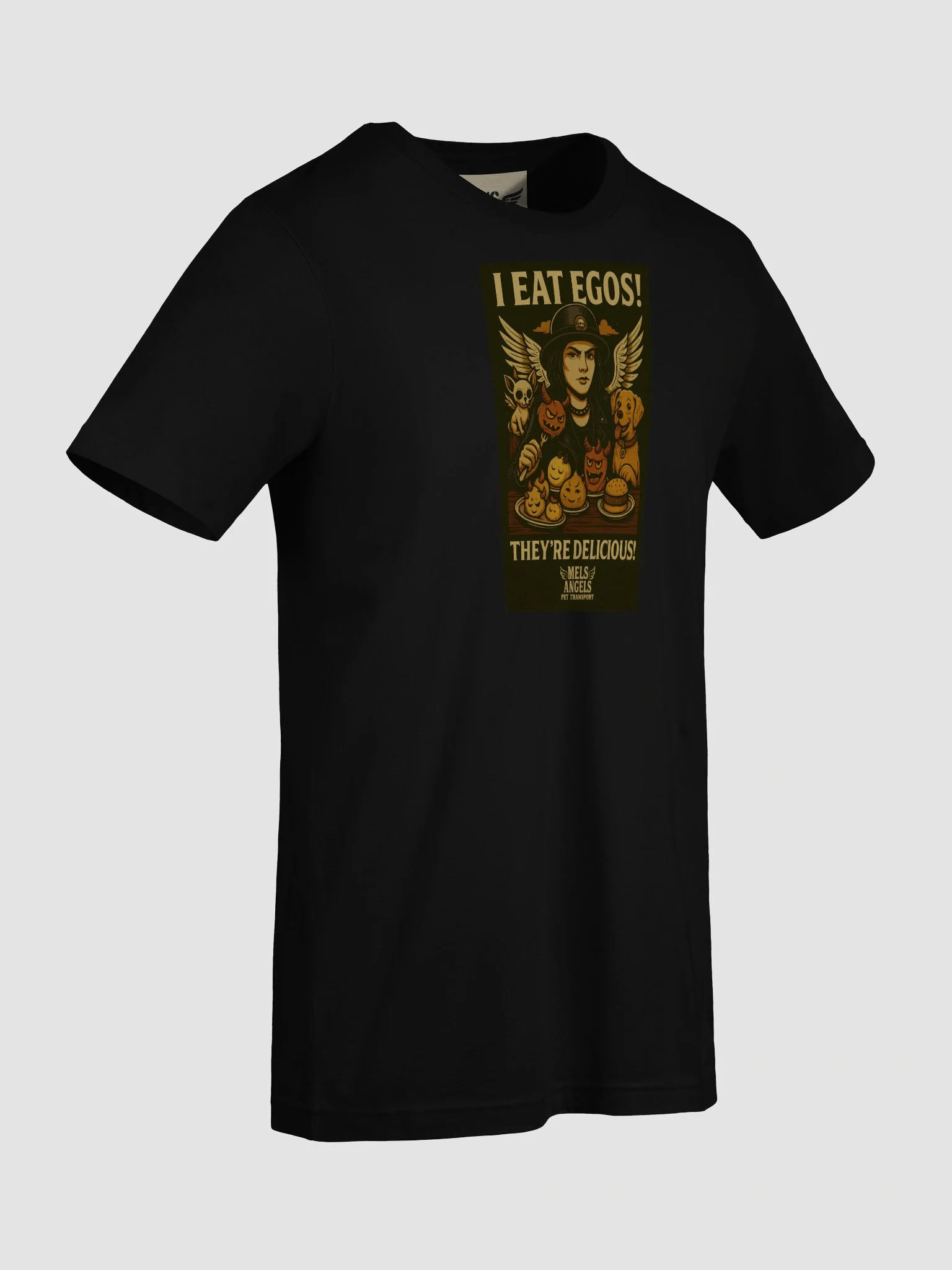 Mel’s Angels "I Eat Egos – They’re Delicious" Vintage Graphic Tee | Punk Rock Dog Lovers Shirt product image (7)