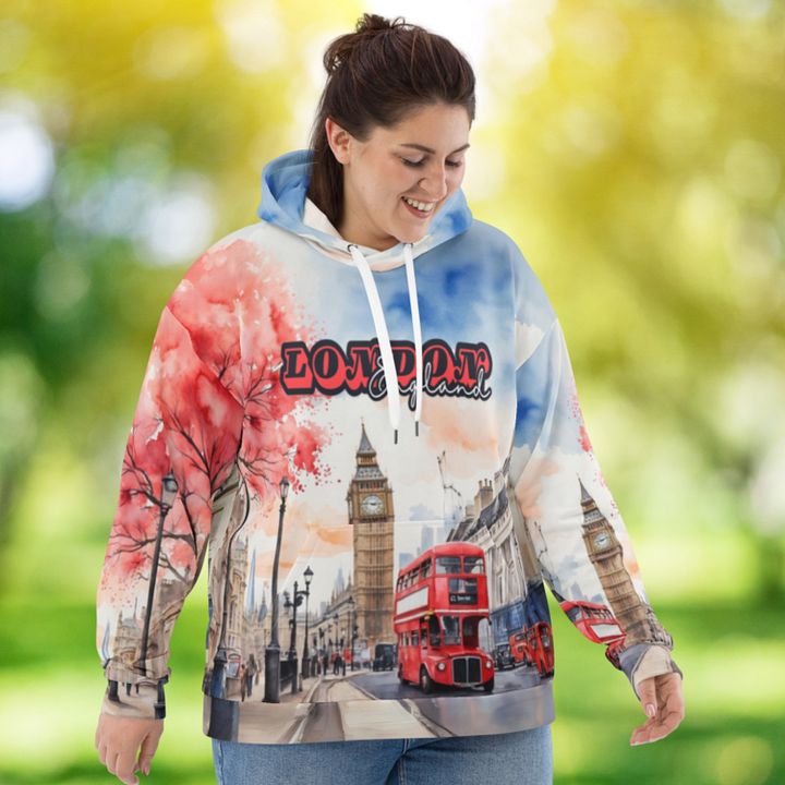 London England Watercolor All Over Print Hoodie product image (2)