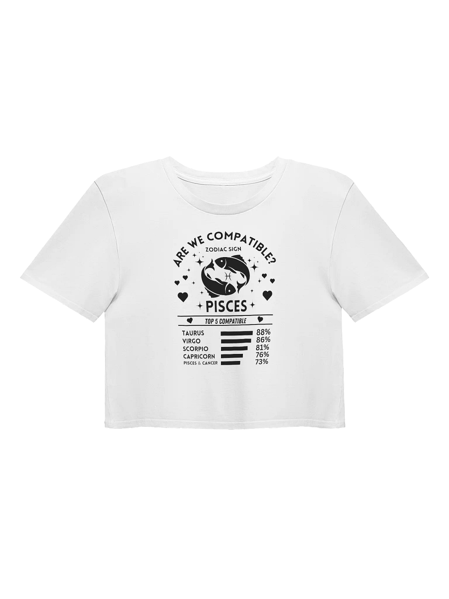 Pisces Zodiac Sign Romantic Compatibility - Light Colors - AS Colour Women's Premium Crop Top product image (3)