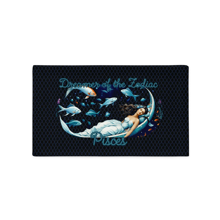 Pisces, Dreamers of the Zodiac, Black Pillow Case product image (2)