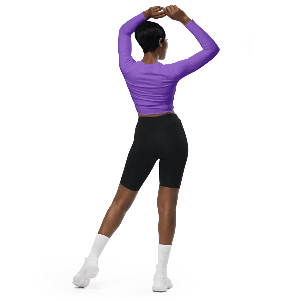 Plain Color Amethyst Long Sleeve Crop Top product image (4)