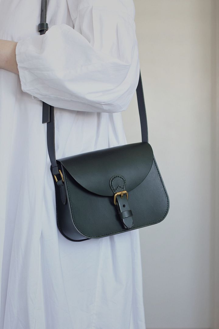 SPECIAL SALE - Dark Green Vegetable Tanned Leather Saddle Bag - Small product image (1)