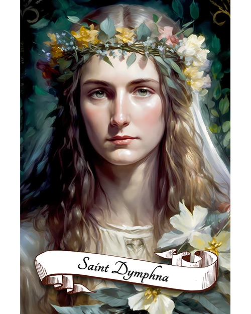 Saint Dymphna Patron Saint of Epilepsy, Anxiety, Depression, Domestic Abuse, Runaways, Mental Patients, Incest Victims Matte Poster product image (1)