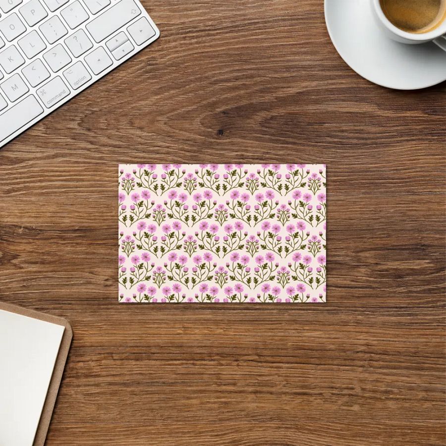 Harmony of Mums - Pink and Green - Greeting Card - Empty Inside product image (4)