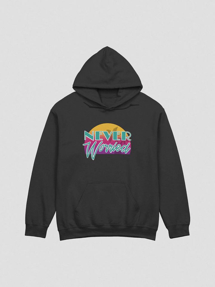 Teal Never Worried Gildan Hoodie product image (1)