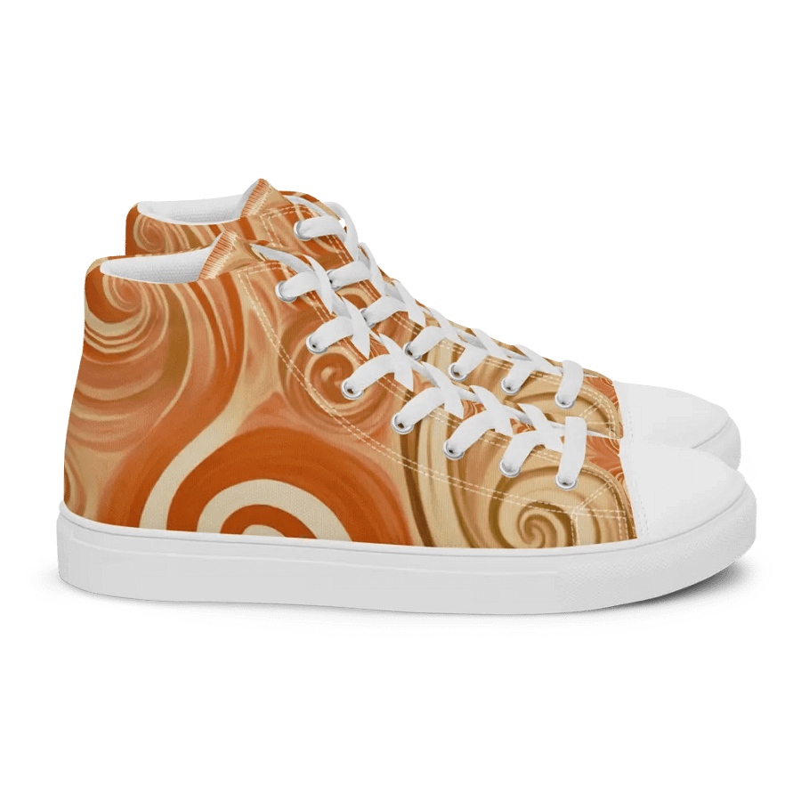 Funky Latte Liquid Tie-Dye Women's High-Top Canvas Shoes product image (3)