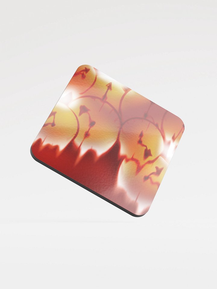 Art Fight 2024: "Melting Clocks" Glossed Cork Coaster product image (1)