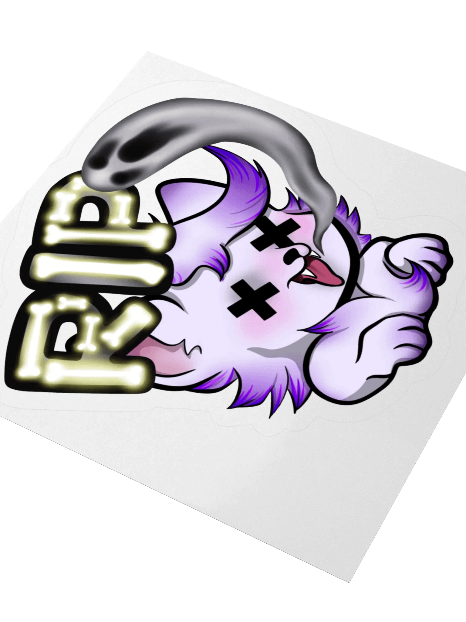 Whimsical RIP Wolf Kiss Cut Stickers product image (10)