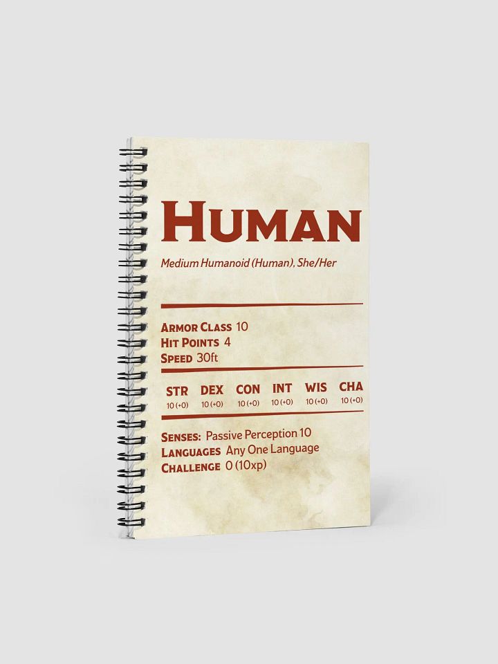 Human Statblock Notebook - She/Her product image (1)