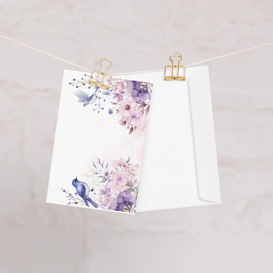 All-Occasion Greeting Card: Watercolor Birds and Florals product image (10)