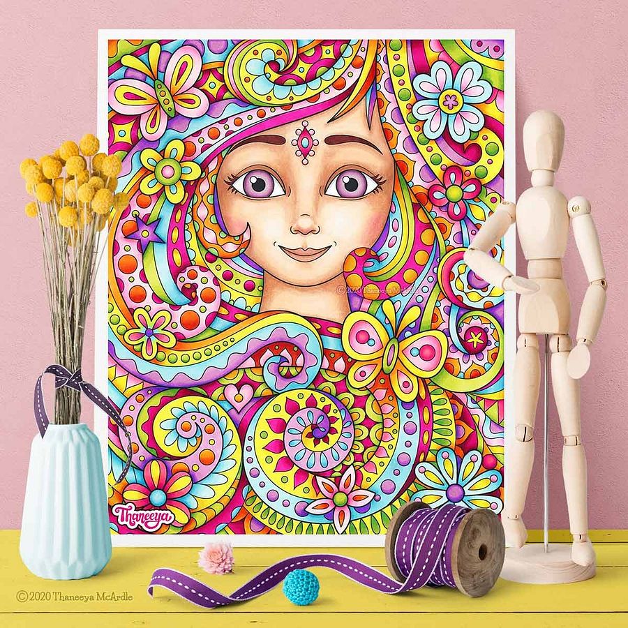 Enchanted Faces Coloring Pages product image (12)
