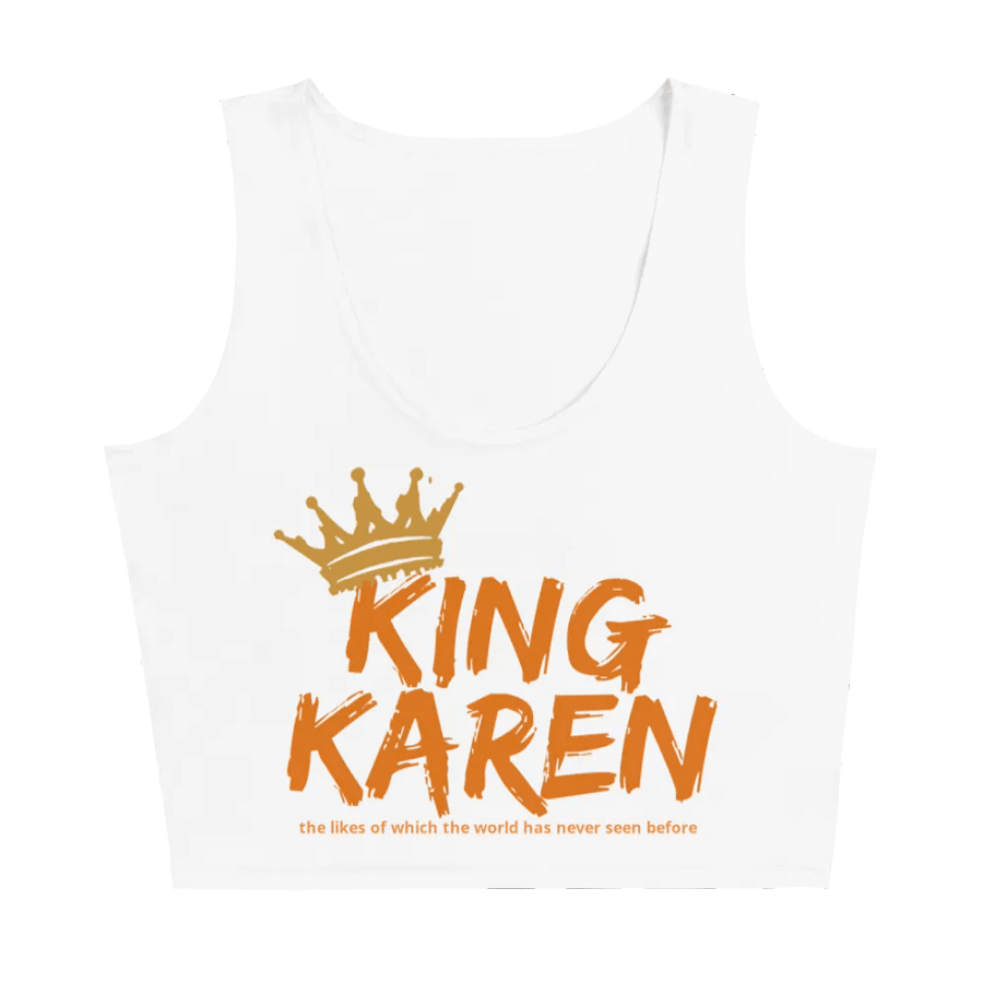 King Karen Crowned White Stretchy Crop Top product image (3)